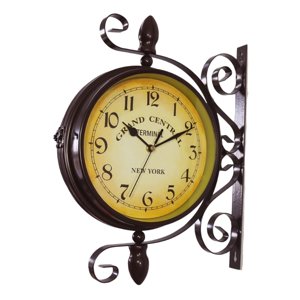 Magideal - Reloj De Pared De Doble Cara, Adorno De Estilo Retro Antiguo, Reloj Decorativo Silencioso Para Sala De Estar, Jardín, Decoración Interior Del Hogar.