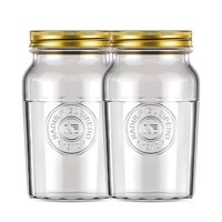 Nadir - Set 2 Frascos Americano Vintage Vidrio 1500Ml Tapa Dorada