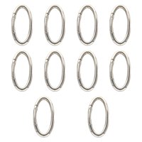 Bothyi - 10X Mosquetones Ovalados Con Resorte Para Llaveros, Hebillas Para Hacer Bolsos, Senderismo, Color Plateado