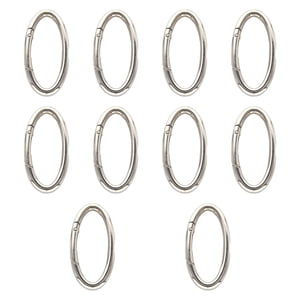 Bothyi - 10X Mosquetones Ovalados Con Resorte Para Llaveros, Hebillas Para Hacer Bolsos, Senderismo, Color Plateado