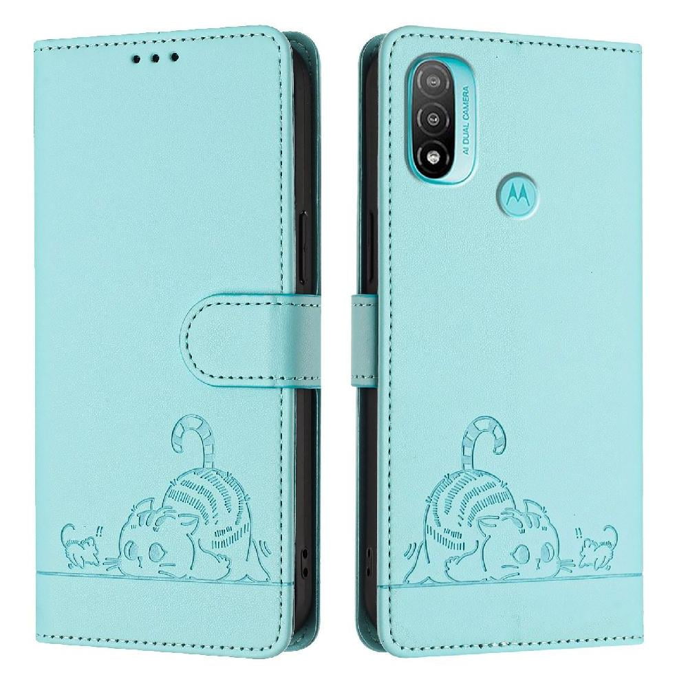 Funda Tipo Cartera Foxdock Para Motorola Moto E20/e30/e40 Con Soporte, Ranuras, Rfid, Diseño De Gato