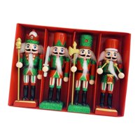 Magideal - 4 Piezas Figura De Soldado Cascanueces De Madera Figuras De Cascanueces Accesorios De Diseño De Escena De Juguete Figura De Mesa Adorno De Muñeca Para