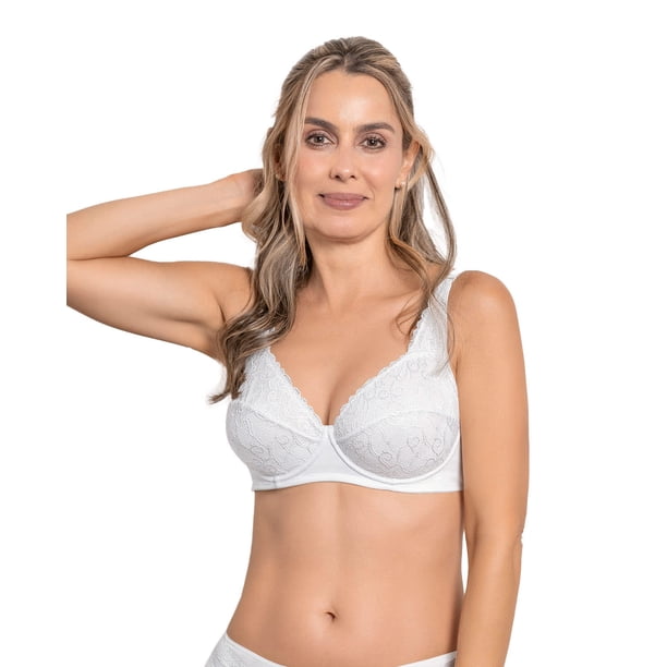 Sostén Triangular con Copas en encaje y espalda en tela lisa 71357