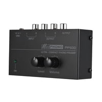 Magideal - Pp500 Phono Turntable Preamp Entrada Rca Salida Rca/Trs Estéreo Con Adaptador Dc 12V Con Control De Volumen De Nivel Mini Preamplificador De Bajo Ruid