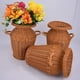 thumbnail image 4 of Jarrón de mimbre, cesta de flores tejida de ratán, largo, rústico, para arreglos florales, ideal para bodas, decoración del hogar (marrón claro), 4 of 6