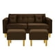 thumbnail image 1 of Sofa New Retro 3c + 2 Pouf Felpa 01 Chocolate, 1 of 6