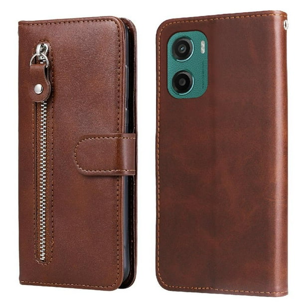 Funda con Cremallera para Motorola Moto G05, Carcasa Cartera de Cuero PU con Soporte y Tarjetero