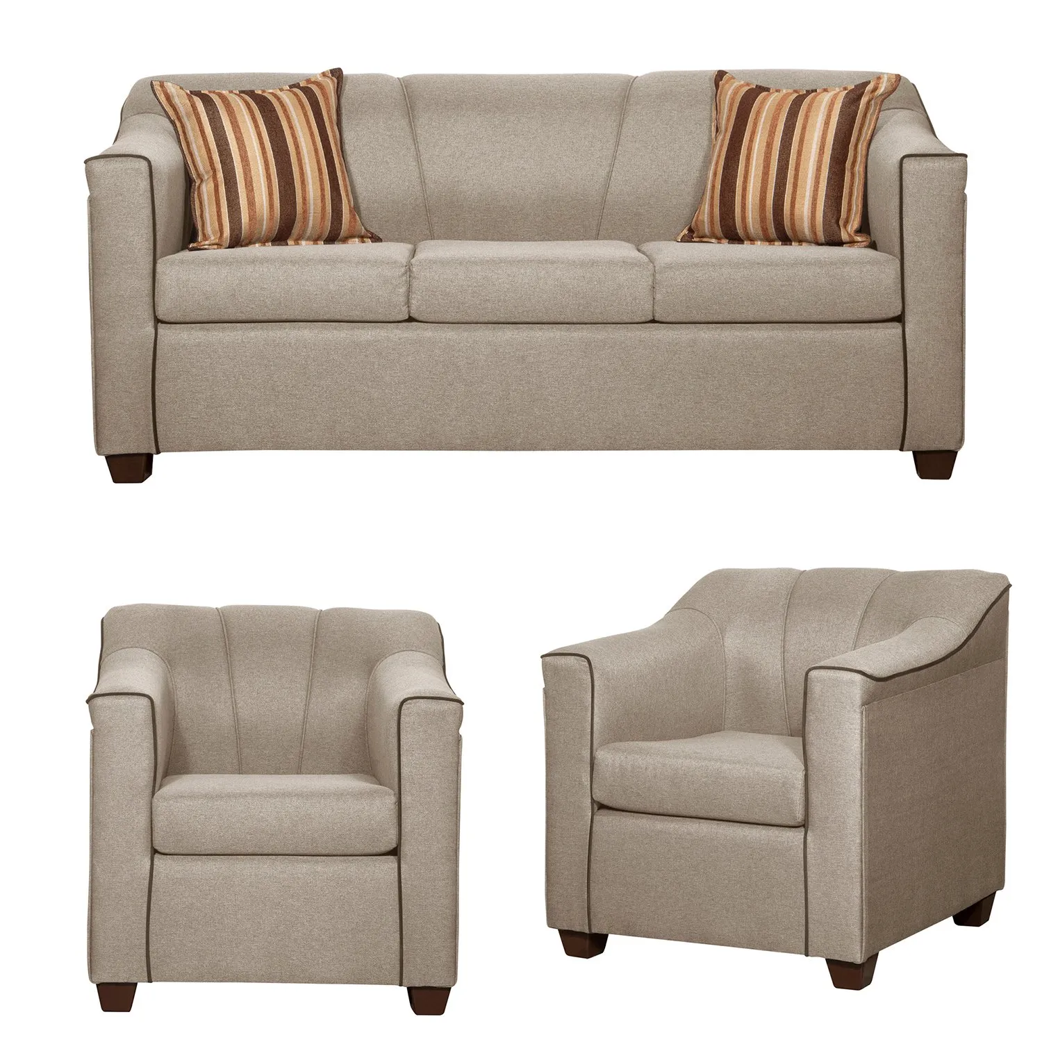 Ruzam Mobel - Juego De Living 3 1 1 Venecia Beige Lino