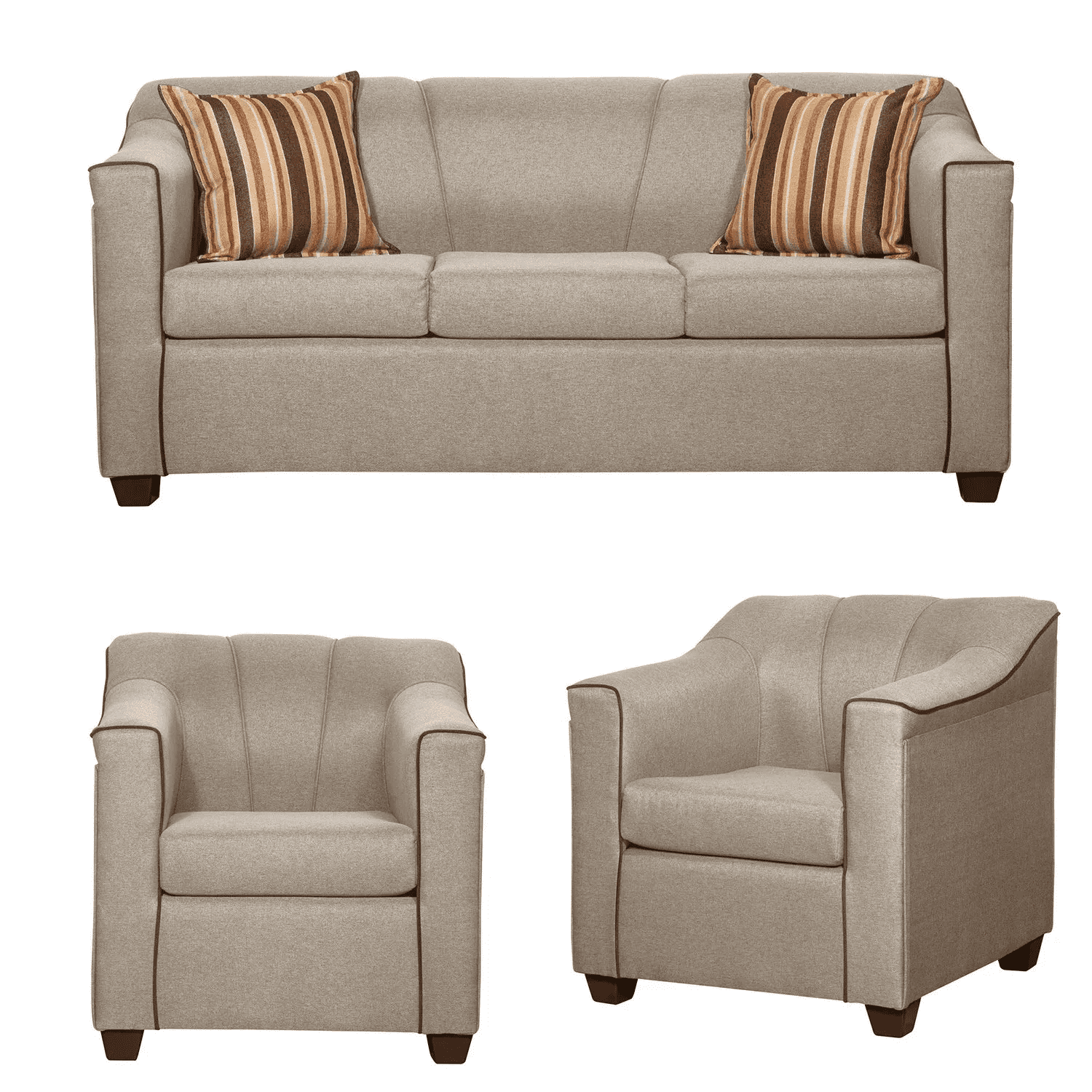 Ruzam Mobel - Juego De Living 3-1-1 Venecia Beige Lino