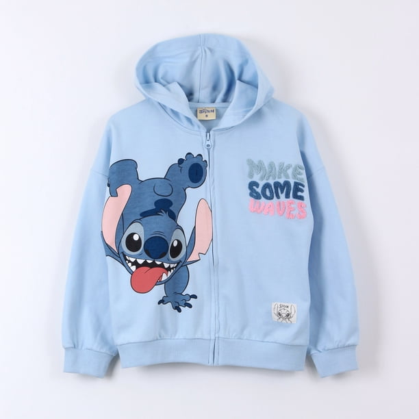 Polerón Abierto Niña Lilo & Stitch Disney Celeste