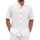 thumbnail image 1 of INSPIRE CHIC Camisa de Hombre de Manga Corta con Botones y Textura Sólida Casual de Punto XL Blanco, 1 of 6