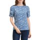 thumbnail image 1 of INSPIRE CHIC Blusas de Mujer con Fruncido Cuello Redondo Manga Corta Camisa Floral Azul Blanco XL, 1 of 7