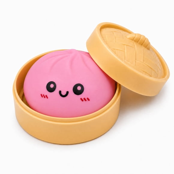 Pelota Antiestrés Squishy Juguete Fidget De Dumpling Rosa