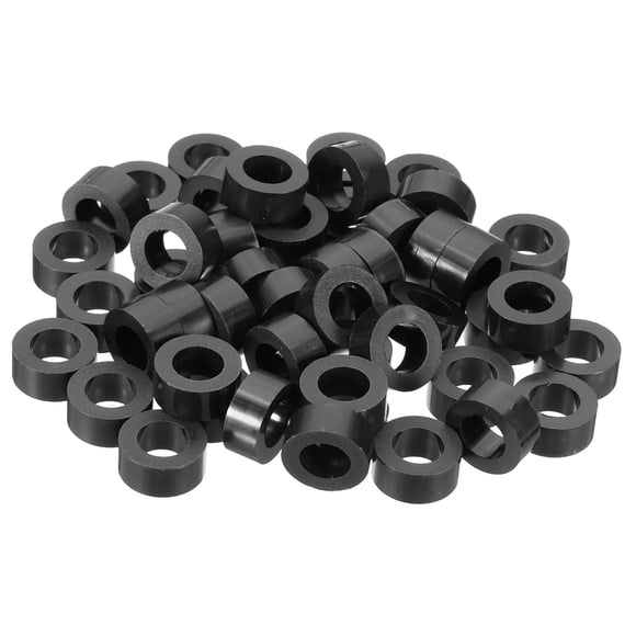 Uxcell 120Pcs M8 Separadores de ABS 5/16" ID x 9/16" OD x 1/4" L Arandelas Espaciadoras Redondas de Plástico Negro Separador de Tuerca Sin Rosca para Tornillos o Pernos M8 o 5/16 pulgadas