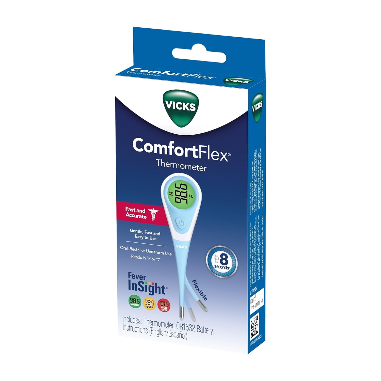 Termometro Digital Vicks Comfortflex Toma Temperatura 8 Seg