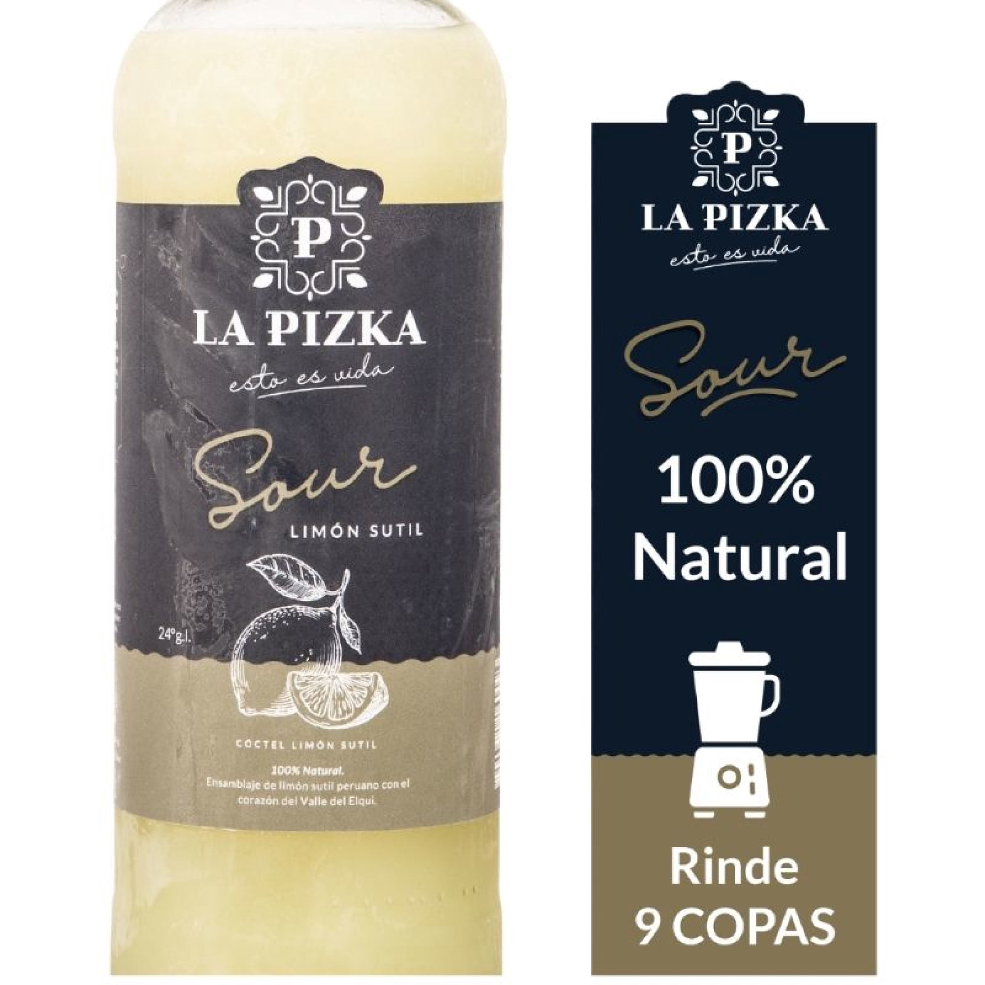 Cóctel Pisco Sour Limón Sutil (clásico) Botella 1 L La Pizka