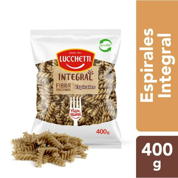 Fideo Pasta Integral Espirales Bolsa, 400 g