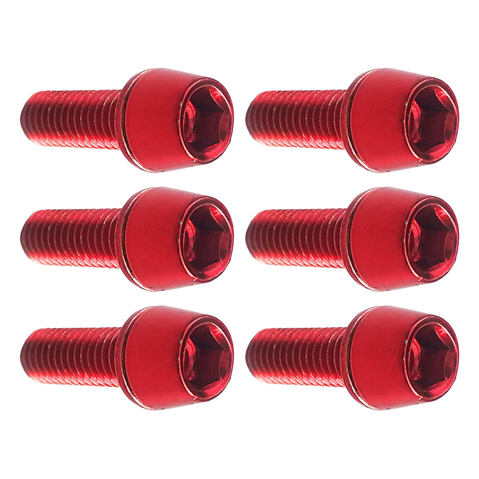 Magideal - 6x Tornillos De Vástago De Bicicleta, Tornillos De Vástago De Bicicleta, Tornillos De Repuesto De Vástago De Bicicleta Duraderos, Tornillo De Freno De Rojo