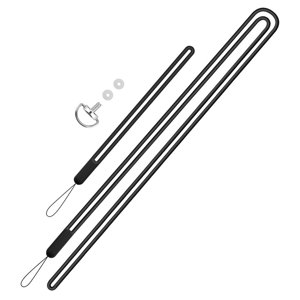 Magideal - Correa De Mano De Silicona Para Muñeca, Correa De Hombro Con Cordón Con Cctor De Tornillo 1/4, Cordón Antipérdida Para Accesorios De Cámara , Negro