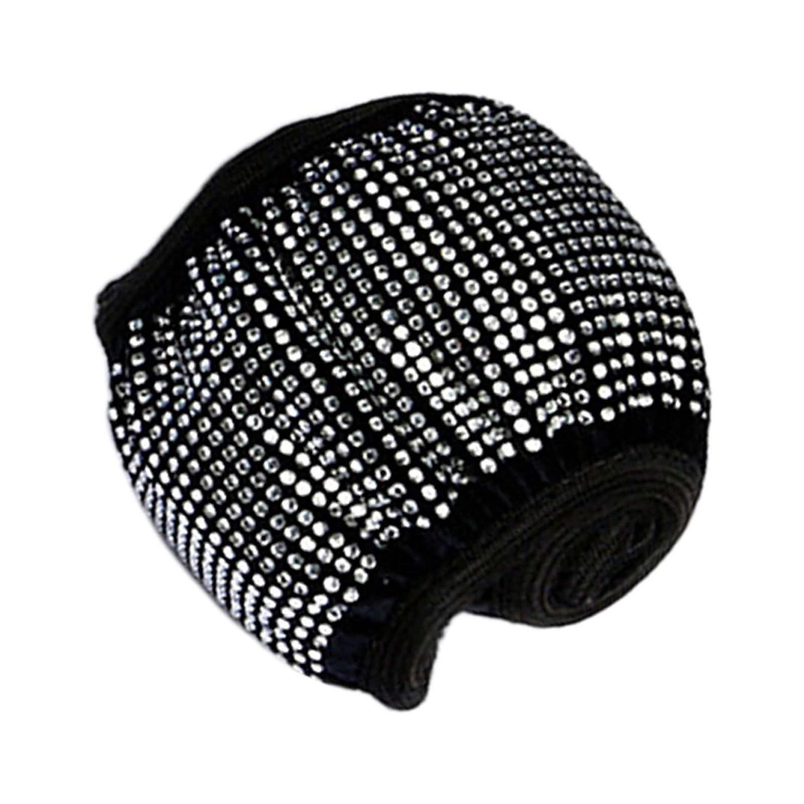 Magideal - Protector Brillante Para Cubierta De Volante Con Diamantes De Imitación, Terciopelo, Cómodo, Suave, 15 Pulgadas, Para Reemplazo De Vehículos Suvs Seda Blanco