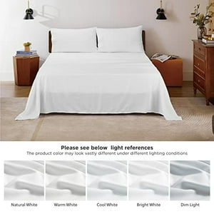 Sets De Sábanas Bedsure White King 4 Piezas Soft 1800 King Size