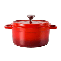 Genérico - Olla Cacerola Cazuela Esmaltada Con Tapa Color Rojo