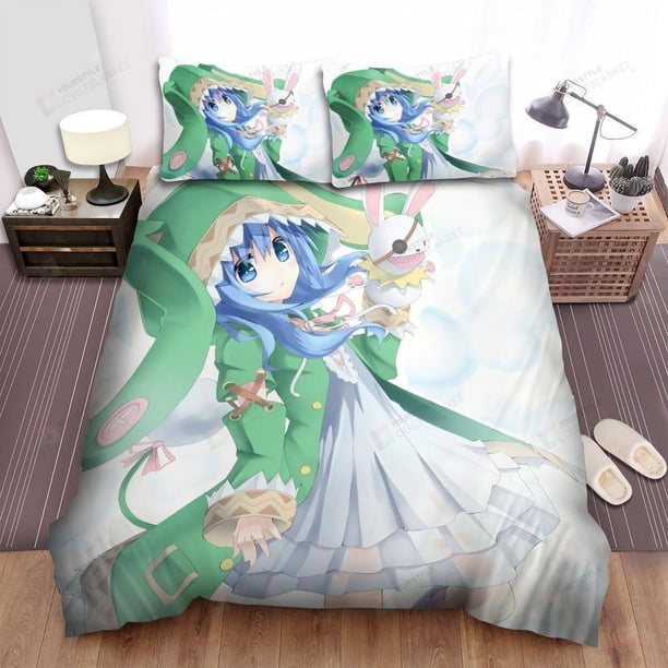Date A Live Character Yoshino Quilt Duvet Cover Set Soft Bedclothes3-Piece Bedding Set