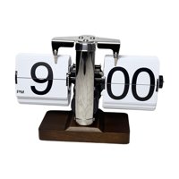 Bothyi - Reloj Giratorio Con Buscapersonas Automático, Reloj Digital Con Tapa Retro Para Sala De Estar, Escritorio De Hotel, Color Blanco