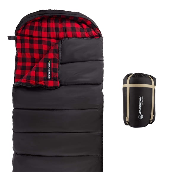 Saco de dormir Wakeman XL 3-Season 32F Comfort para adulto negro