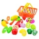 thumbnail image 5 of 16 Uds. Juegos De Comida Para Juego De Imitación Juguetes De Juego De Rol Para Cortar Comida Falsa Cesta Amarilla, 5 of 5
