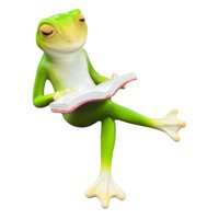 Bothyi - Estatua De Rana Lectora, Divertida Colección, Figura Para Oficina, Sala De Estar Y Dormitorio.