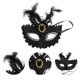 thumbnail image 3 of Unique Bargains Halloween Navidad 1 Pc Máscara de Fiesta de Media Cara con Patrón de Dragón y Plumas para Fiesta de Mascarada Negra, 3 of 5