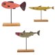 thumbnail image 2 of 3 Piezas De Adorno De Pescado De Madera Decoración De Pescado Para Escritorio Amarillo Rojo Gris, 2 of 2