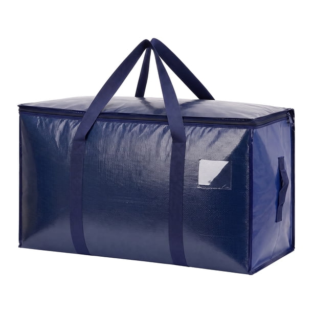 REGALWOVEN 1 Pcs Bolsas de Almacenamiento de Ropa con Asas, Bolsas de Mudanza para Organizar Ropa, Edredones, Organizadores de Armario y Almacenamiento Azul 27*14*15in