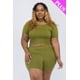 thumbnail image 1 of Conjunto de Top Corto y Shorts de Manga Corta de Talla Grande, 1 of 2