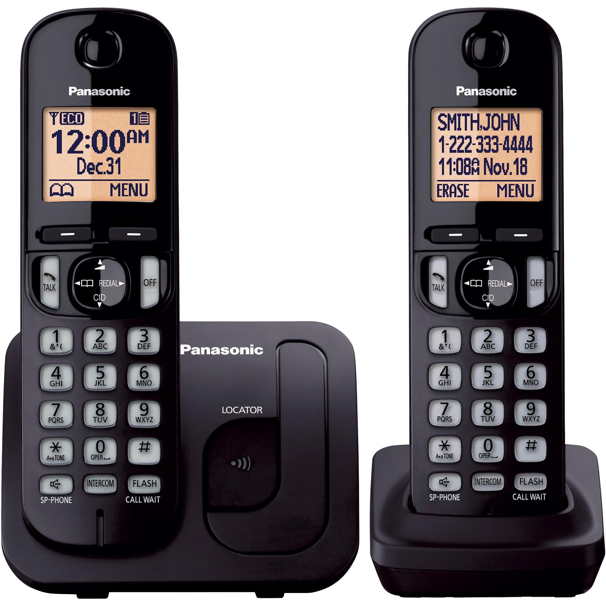 Teléfono Inalámbrico Panasonic Kx-tgc202b Con Pantalla De 1.6 Pulgadas Y 2 Auriculares