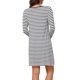 thumbnail image 3 of INSPIRE CHIC Camisones para Mujer de Manga Larga a Rayas Cuello Redondo Midi Ropa de Dormir con Almohadillas para el Sostén Camisón Cómodo XX-Large Rayas Negras, 3 of 6