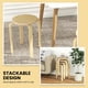 thumbnail image 3 of Banco apilable Giantex de madera curvada, 18 cm, juego de 4, natural, 3 of 9