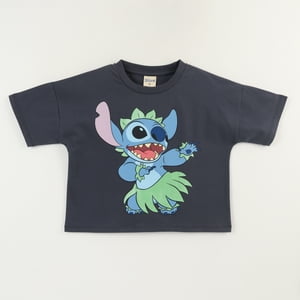 Polera Manga Corta Niña Negro Dance Lilo & Stitch Disney