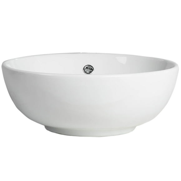 Lavamanos sobreponer redondo blanco 43x43x17 cm