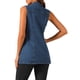 thumbnail image 3 of INSPIRE CHIC Chaleco de Mezclilla para Mujer sin Mangas con Botones de Largo Medio Casual Chaleco de Jean Azul Oscuro L, 3 of 6