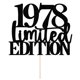 thumbnail image 1 of Adorno para Pastel Yetxel 1978 Edición Limitada Negro con Purpurina, 1 of 8