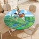 thumbnail image 4 of Press Start-theme Fitted Round Tablecloths Elastic Edged Table Covers Waterproof Table Cloth for Kitchen Holiday Party Tables Decor 120cm, 4 of 6