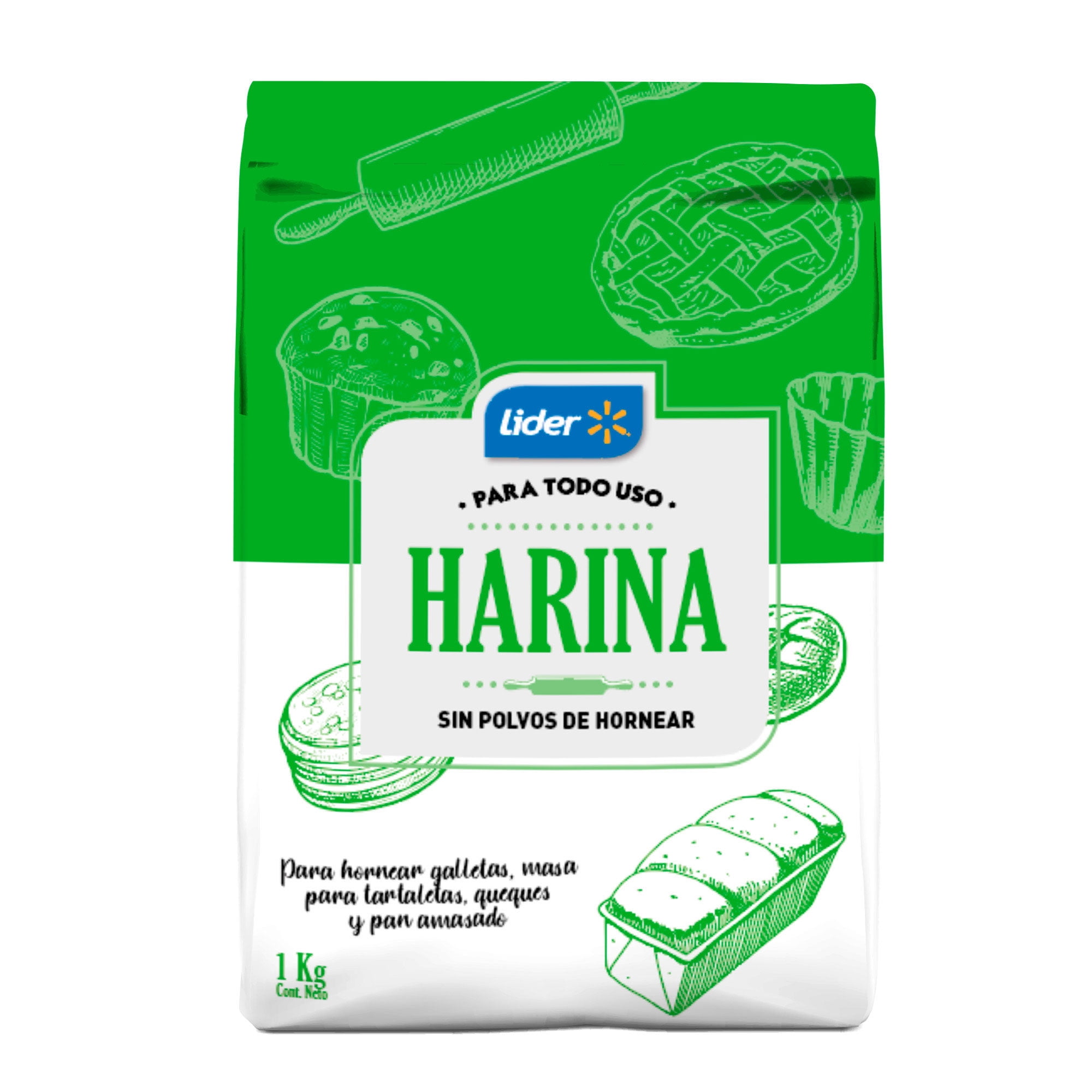 Harina Sin Polvos De Hornear 1 kg Lider