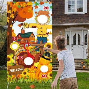 Juego De Lanzamiento De Pufs De Acción De Gracias Habdjilty Con 3 Pufs