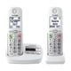 thumbnail image 1 of Teléfono inalámbrico Panasonic KX-TGU432W con pantalla grande, 2 auriculares, 1 of 6