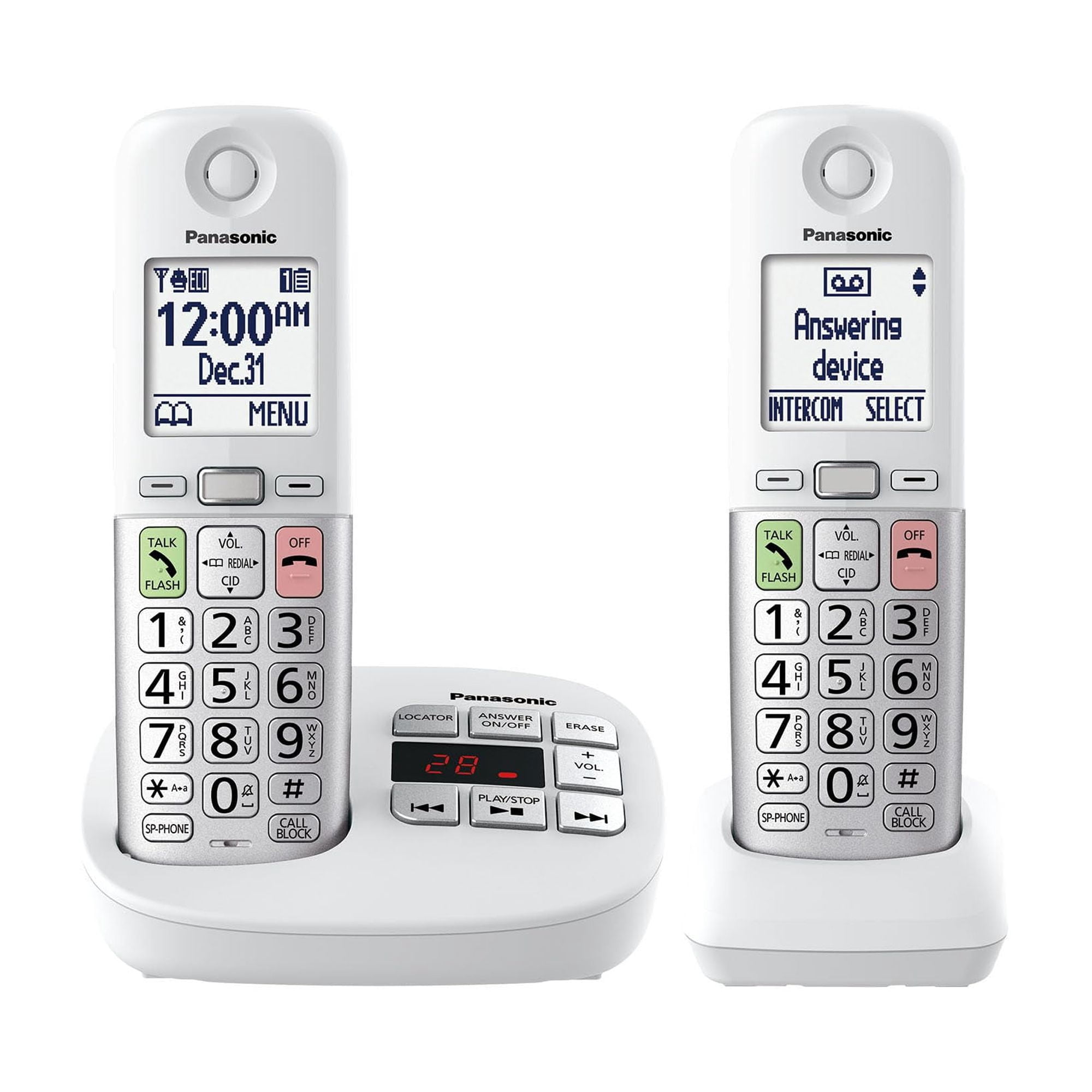 Teléfono Inalámbrico Panasonic Kx-tgu432w Con Pantalla Grande, 2 Auriculares