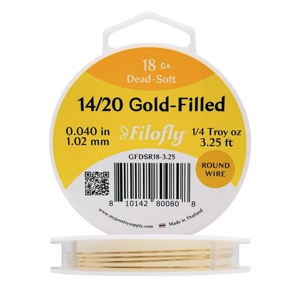 Alambre Filofly 18Ga 3.25 pies Gold Filled (blando total)