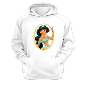 Genérico - Polerón Canguro Princesa Jasmine Blanco Talla L Unisex