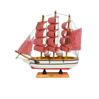 Decostilo - Decoración: Barco Velero De Madera 23Cm